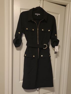 Sharagano Black Jacket with Gold Zipper